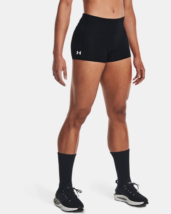 Damen UA Launch Mini-Shorts, Black, pdpMainDesktop image number 0